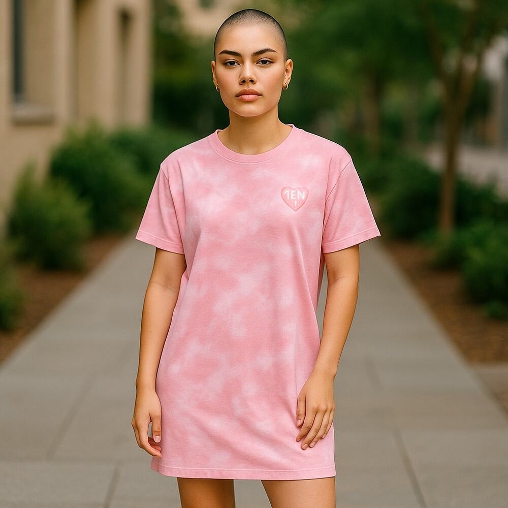 NWT ~ Pink & White Tie Dye "PEACE" Sleep Shirt Gown by WONDER NATION ~ Girls XL